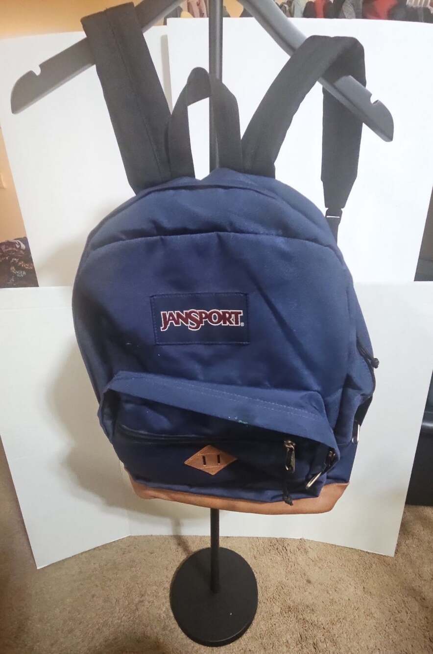 JanSport Right Pack Blue Backpack Suede Bottom